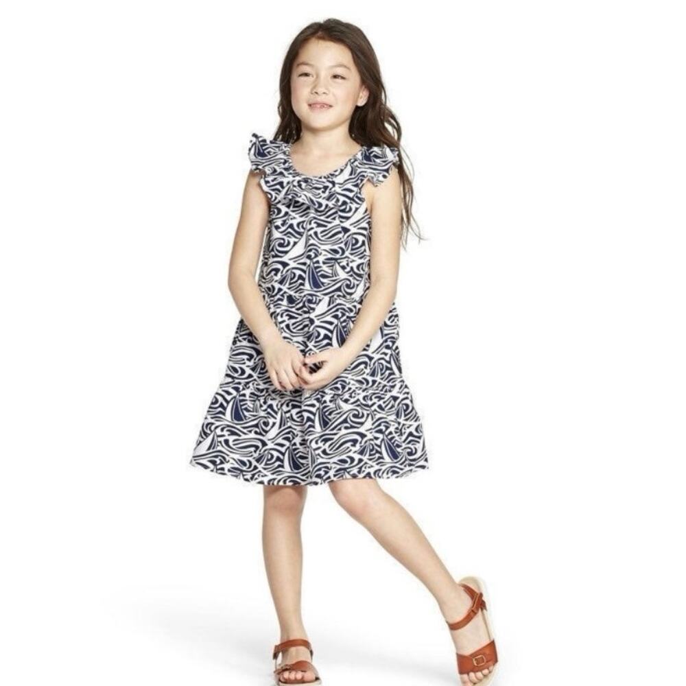 VINEYARD VINES BLUE FLORAL DRESS SIZE SMALL 6/6X